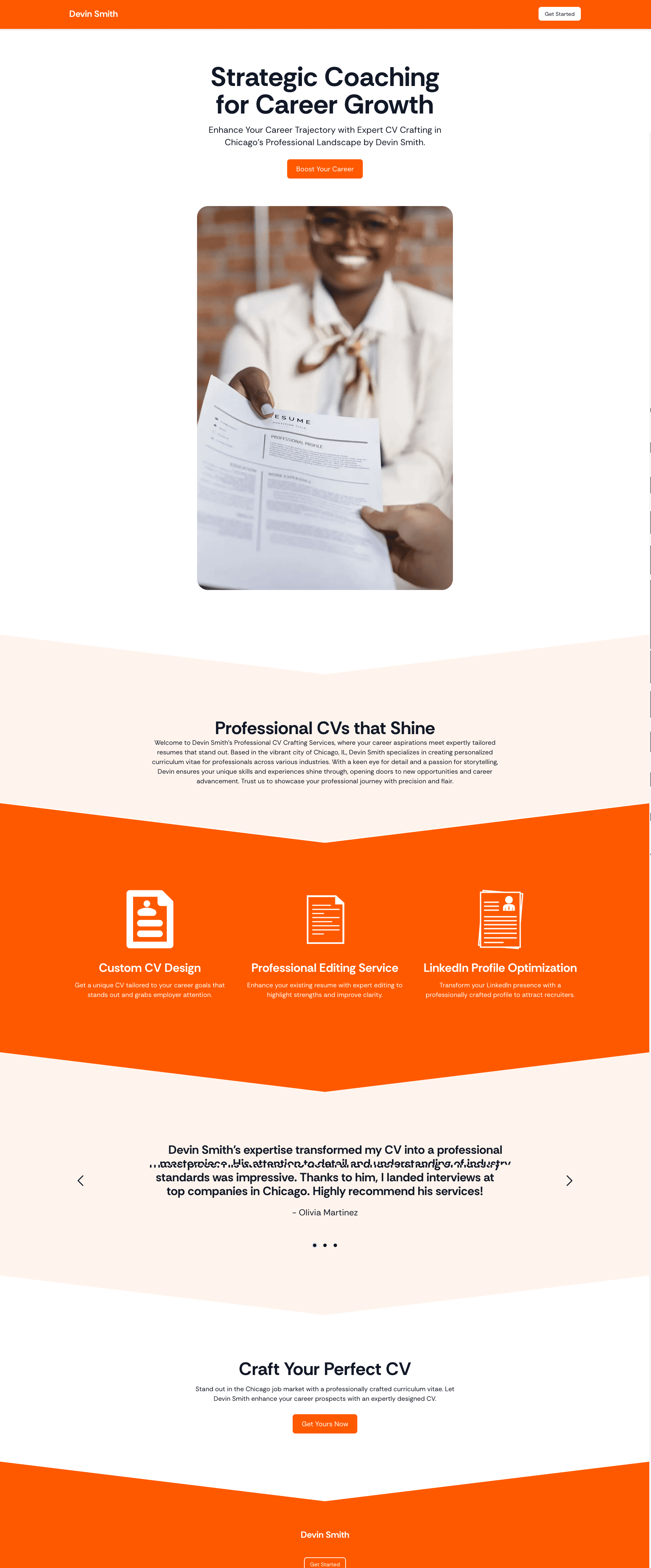 CV website template