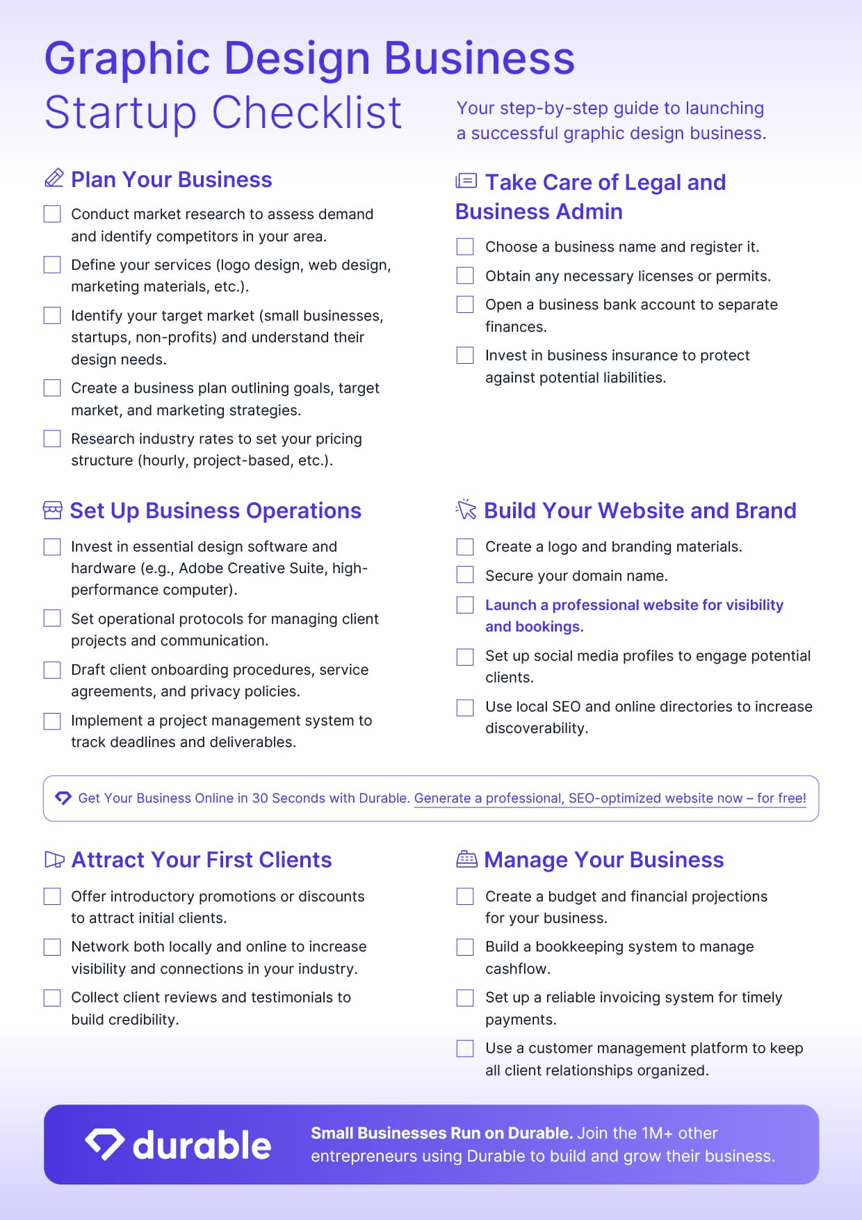 Graphic Design Business Checklist
