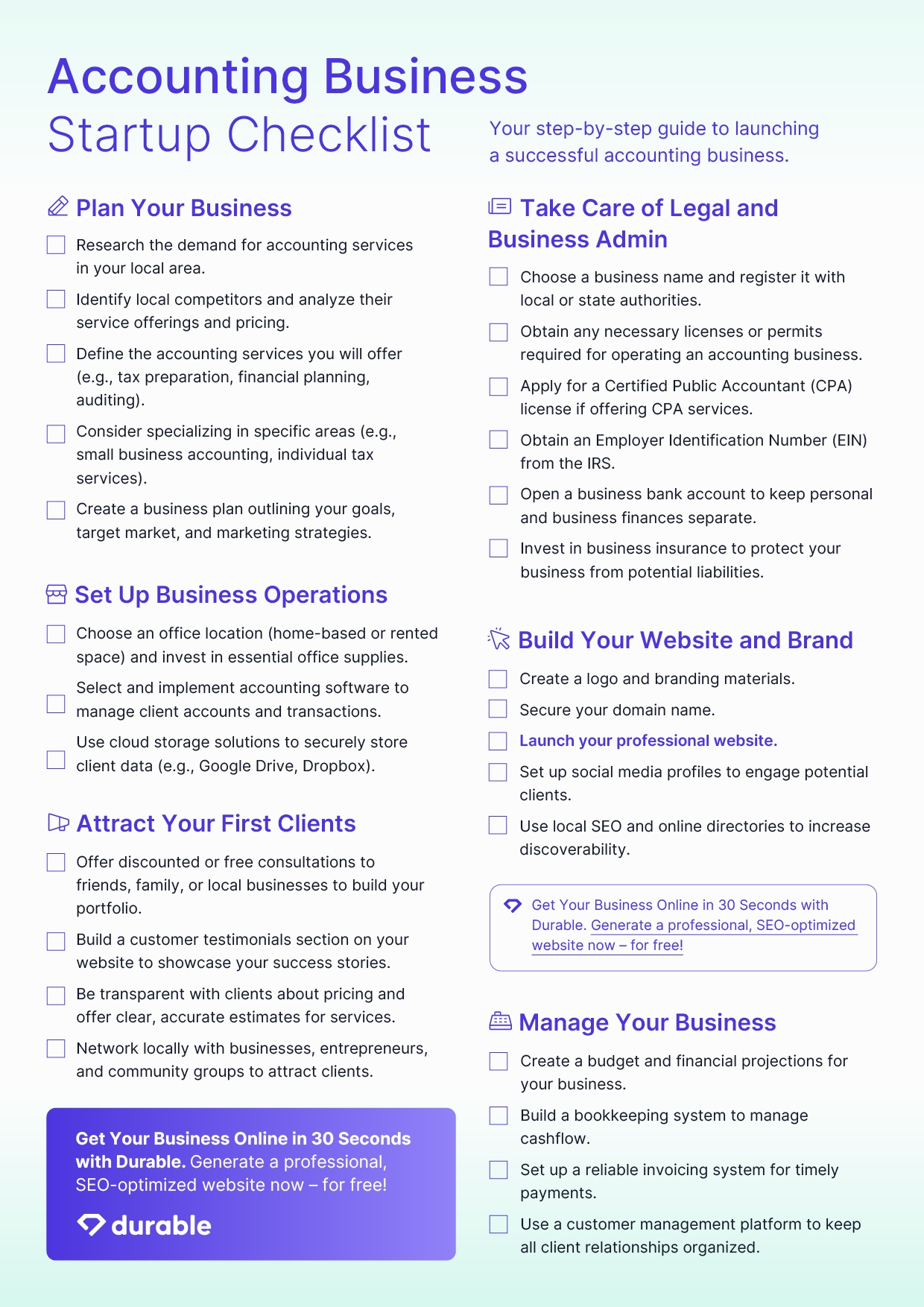 Starting an Accounting Business Checklist