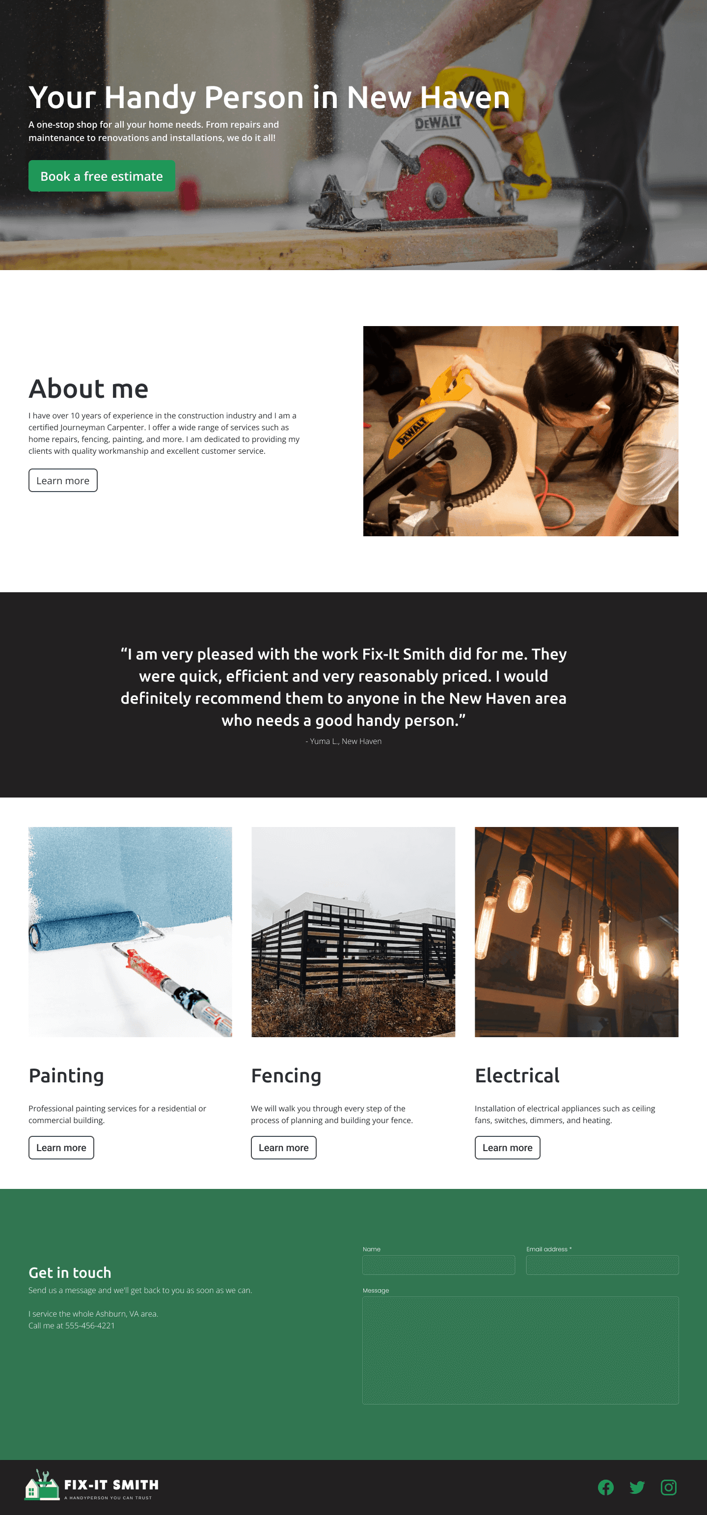 Handyman website template