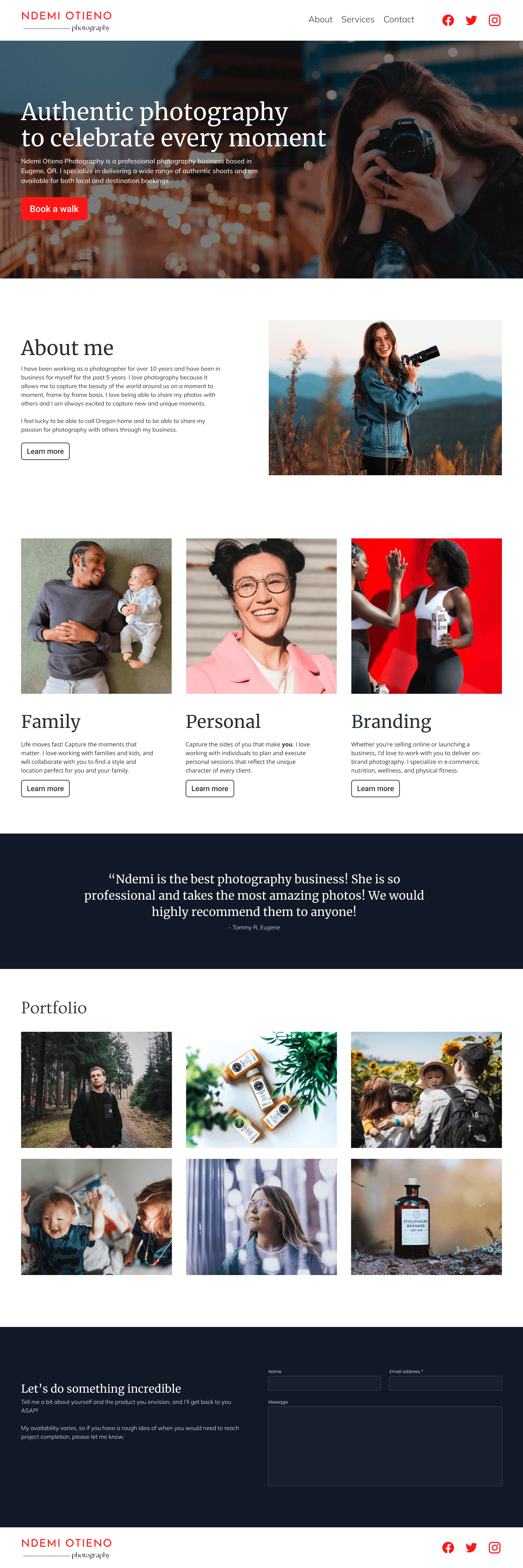 Photography website template