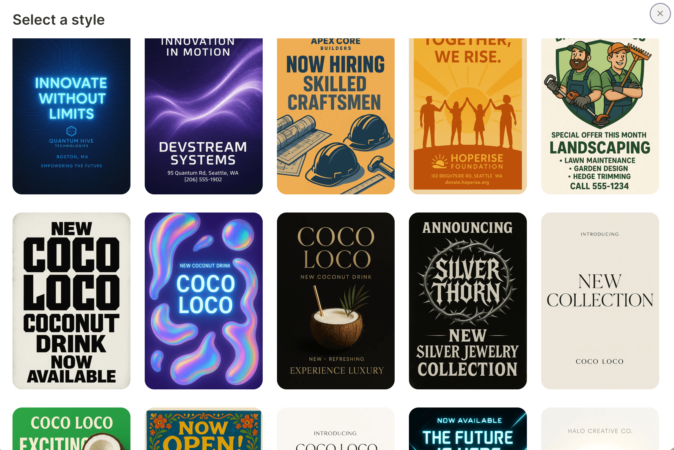 Studio AI-generated marketing posters for events, sales, and promotions